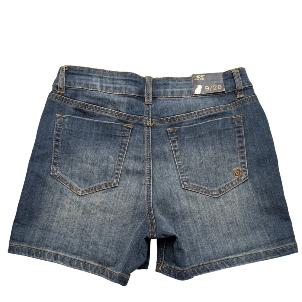 NWT Indigo Rein Denim Shorts Womens 9/28 Blue High Rise Stretch Medium Wash